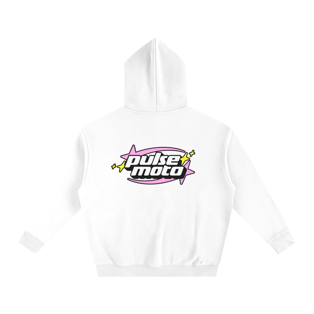 Pulse Moto Hoodie (White-Pink)