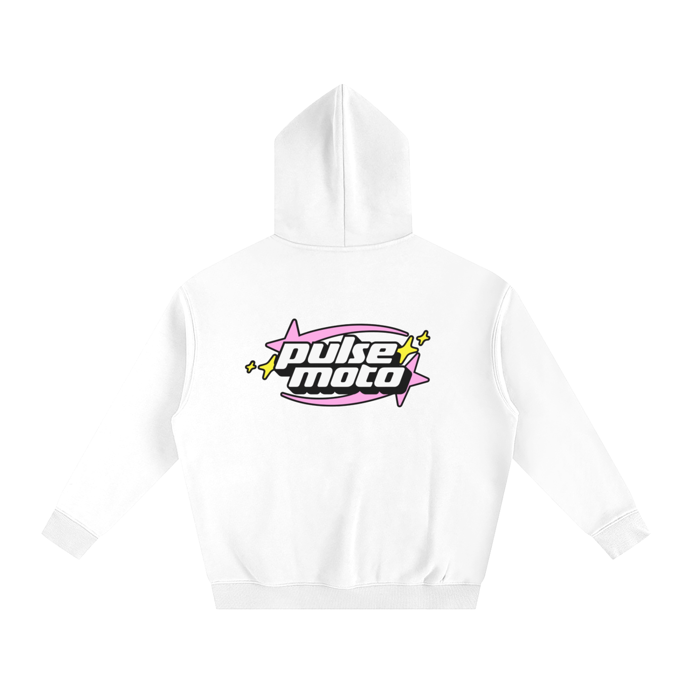 Pulse Moto Hoodie (White-Pink)
