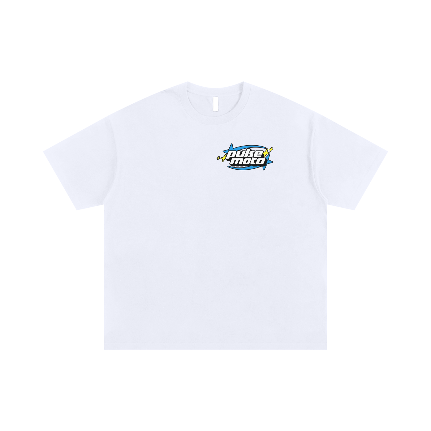 Pulse Moto T-Shirt (White + Blue)